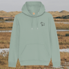 Mindful Earth Capybara Front Hoodie in Aloe Green – Spread Peace and Kindness Design – Sustainable Organic Cotton Unisex Hoodie Made in the UK