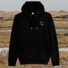 Mindful Earth Capybara Front Hoodie in Black – Spread Peace and Kindness Design – Sustainable Organic Cotton Unisex Hoodie Made in the UK