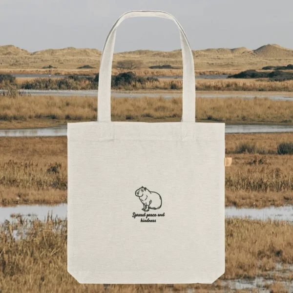 Natural Capybara “Spread Peace and Kindness” eco tote bag