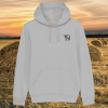 Mindful Earth Highland Cow Front Hoodie in Heather Grey – Live Like Someone Left the Gate Open Design – Sustainable Organic Cotton Unisex Hoodie Made in the UK