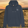 Mindful Earth Highland Cow Front Hoodie in India Ink Grey – Live Like Someone Left the Gate Open Design – Sustainable Organic Cotton Unisex Hoodie Made in the UK