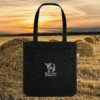 Black Highland Cow “Live Like Someone Left The Gate Open” eco tote bag