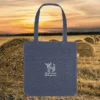 Midnight Blue Highland Cow “Live Like Someone Left The Gate Open” eco tote bag