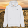 Mindful Earth Highland Cow Front Hoodie in White – Live Like Someone Left the Gate Open Design – Sustainable Organic Cotton Unisex Hoodie Made in the UK