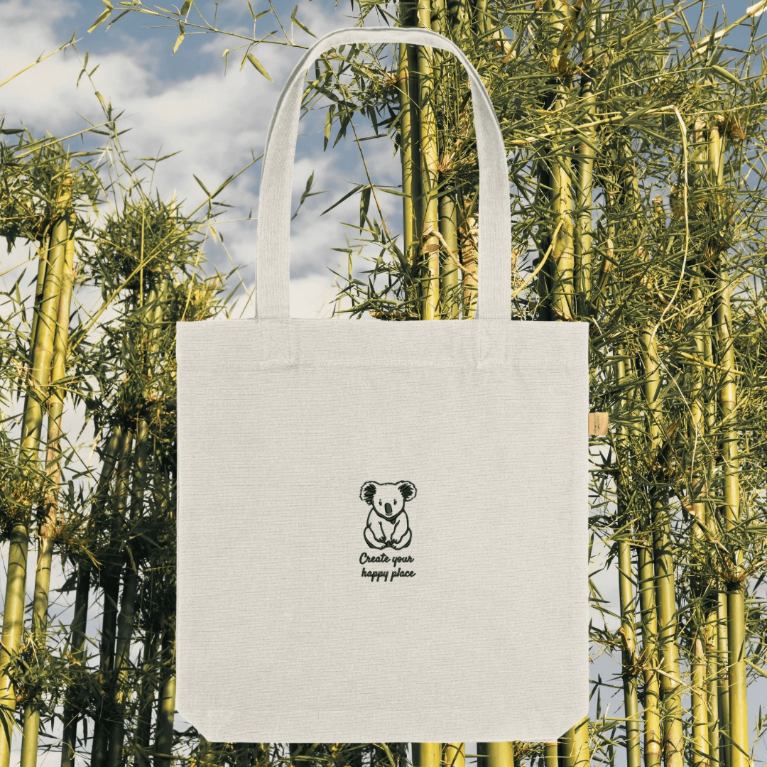 Natural Koala “Create Your Happy Place” tote bag