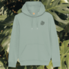 Mindful Earth Monstera Front Hoodie in Aloe Green – Life’s a Climb but the View is Great Design – Sustainable Organic Cotton Unisex Hoodie Made in the UK