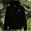 Mindful Earth Monstera Front Hoodie in Black – Life’s a Climb but the View is Great Design – Sustainable Organic Cotton Unisex Hoodie Made in the UK