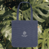 Midnight Blue Monstera “Life’s A Climb But The View Is Great” eco tote bag