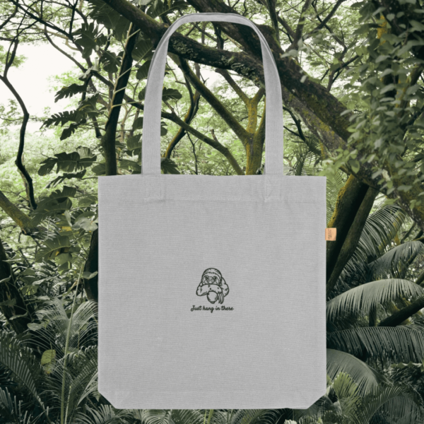 Heather Grey Sloth “Just Hang In There” eco tote bag