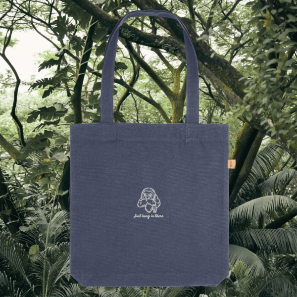 Midnight Blue Sloth “Just Hang In There” eco tote bag