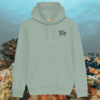 Mindful Earth Turtle Front Hoodie in Aloe Green – Embrace the Journey Design – Sustainable Organic Cotton Unisex Hoodie Made in the UK