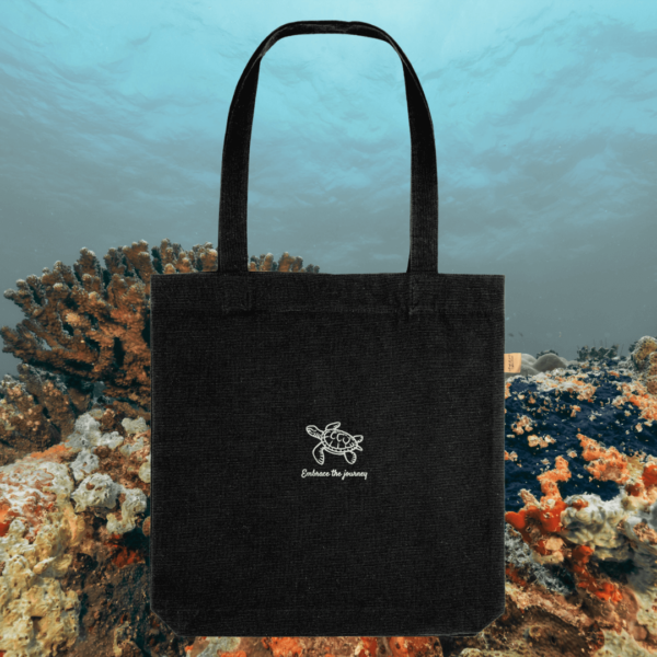 Black Turtle “Embrace The Journey” eco tote bag