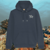 Mindful Earth Turtle Front Hoodie in India Ink Grey – Embrace the Journey Design – Sustainable Organic Cotton Unisex Hoodie Made in the UK
