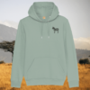 Mindful Earth Zebra Front Hoodie in Aloe Green – Dare to Be Different Design – Sustainable Organic Cotton Unisex Hoodie Made in the UK