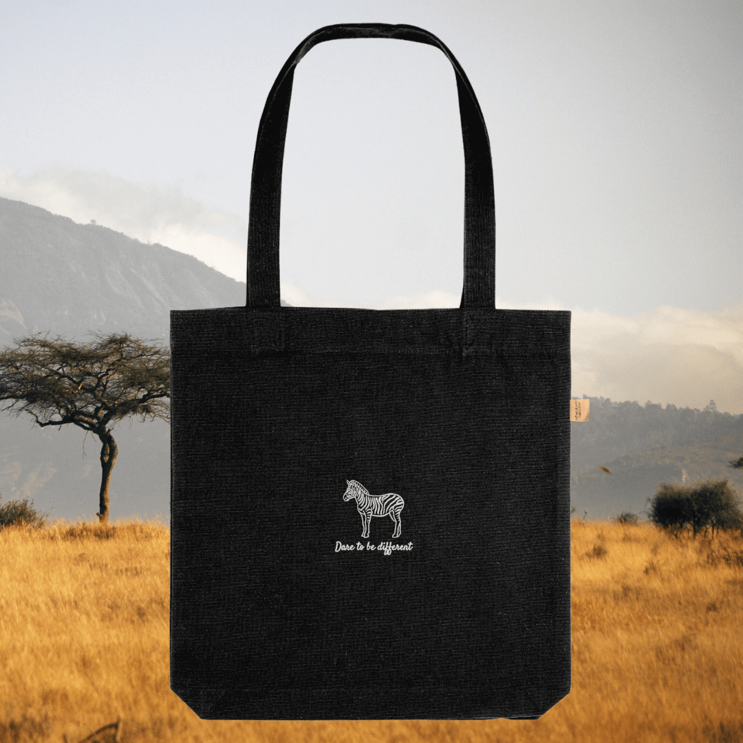 Black Zebra “Dare To Be Different” eco tote bag