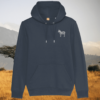 Mindful Earth Zebra Front Hoodie in India Ink Grey – Dare to Be Different Design – Sustainable Organic Cotton Unisex Hoodie Made in the UK