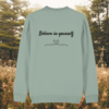 Aloe green organic cotton sweater, plain back – MindfulEarth.