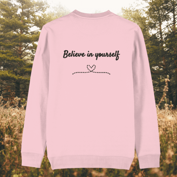 Cotton pink organic sweater, plain back – MindfulEarth.