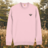 Cotton pink organic sweater featuring a bee design with the quote “Believe in Yourself” – MindfulEarth, front view.