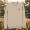 Desert Dust organic sweater featuring a bee design with the quote “Believe in Yourself” – MindfulEarth, front view.
