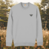 Heather Grey organic sweater featuring a bee design with the quote “Believe in Yourself” – MindfulEarth, front view.