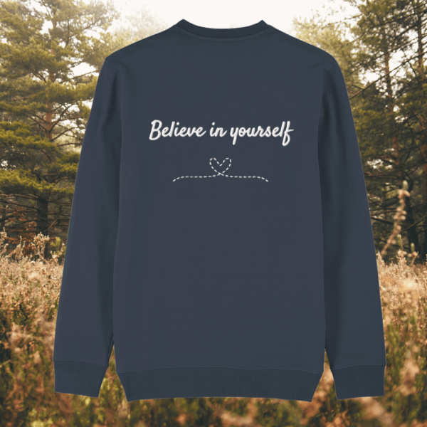 India Ink Grey organic cotton sweater, plain back – MindfulEarth.