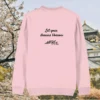 Back view of the Blossom Cotton Pink organic cotton sweater with a minimalist plain back by Mindful Earth.