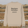 Back view of the Capybara Desert Dust organic cotton sweater with a minimalist plain back by Mindful Earth.