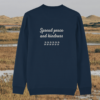 Back view of the Capybara French Navy organic cotton sweater with a minimalist plain back by Mindful Earth.