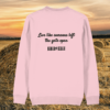 Back view of the Highland Cow Cotton Pink organic cotton sweater with a minimalist plain back by Mindful Earth.