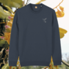 India Ink Grey organic cotton sweater with hummingbird design and motivational “Just Do Your Bit” message on the front – Mindful Earth sustainable UK clothing
