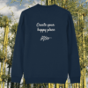 Back view of the Koala French Navy organic cotton sweater with a minimalist plain back by Mindful Earth.