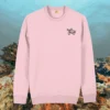 Cotton Pink organic cotton sweater with turtle design and motivational “Embrace the Journey” message on the front – Mindful Earth sustainable UK clothing