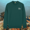 Glazed Green organic cotton sweater with turtle design and motivational “Embrace the Journey” message on the front – Mindful Earth sustainable UK clothing