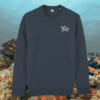 India Ink Grey organic cotton sweater with turtle design and motivational “Embrace the Journey” message on the front – Mindful Earth sustainable UK clothing