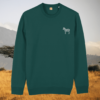 Glazed Green organic cotton sweater with zebra print design and motivational “Dare to Be Different” message on the front – Mindful Earth sustainable UK clothing
