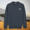 India Ink Grey organic cotton sweater with zebra print design and motivational “Dare to Be Different” message on the front – Mindful Earth sustainable UK clothing