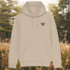 Bee Believe In Yourself organic cotton hoodie front in Desert Dust