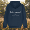 Bee Believe In Yourself organic cotton hoodie back in French Navy