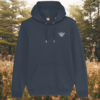 Bee Believe In Yourself organic cotton hoodie front in India Ink Grey