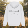 Bee Believe In Yourself organic cotton hoodie back in White
