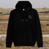 Capybara Spread Peace and Kindness organic cotton hoodie front in Black