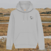Capybara Spread Peace and Kindness organic cotton hoodie front in Heather Grey