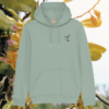 Hummingbird Just Do Your Bit organic cotton hoodie front in Aloe