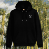 Koala Create Your Happy Place organic cotton hoodie front in Black