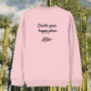 oala Create Your Happy Place organic cotton sweater back in Cotton Pink