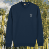 Koala Create Your Happy Place organic cotton sweater front in French Navy
