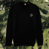 Monstera Life's A Climb But The View Is Great organic cotton sweater front in Black