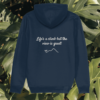 Monstera Life's A Climb But The View Is Great organic cotton hoodie back in French Navy