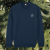 Monstera Life's A Climb But The View Is Great organic cotton sweater front in French Navy